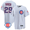 Trusc C.Cubs #29 Michael Busch Player White 150th Anniversary Home Game Stitched Jerseys