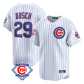 Trusc C.Cubs #29 Michael Busch Player White 150th Anniversary Limited Home Game Stitched Jerseys