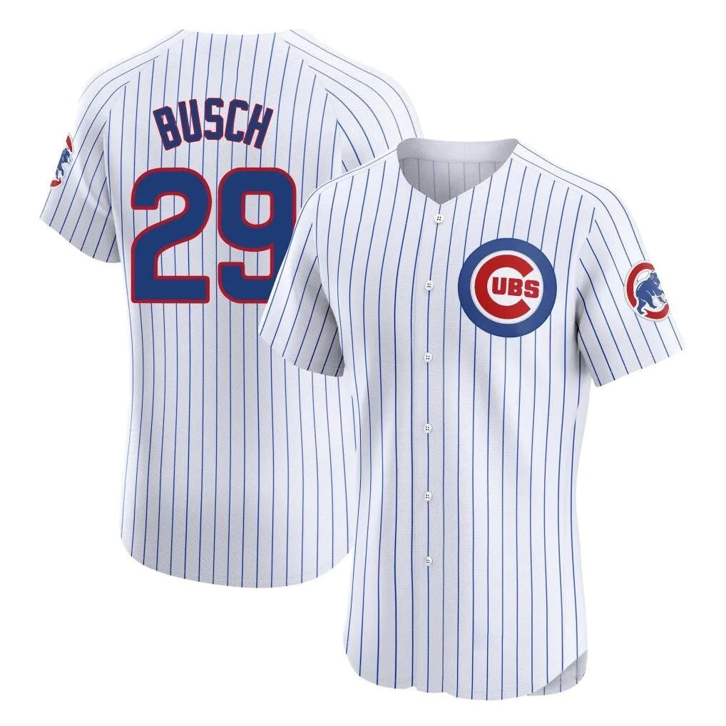 Trusc C.Cubs #29 Michael Busch Player White Limited Elite Home Game Stitched Jerseys