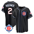 Trusc C.Cubs #2 Nico Hoerner Player Black Fashion Out 150th Anniversary Game Stitched Jerseys