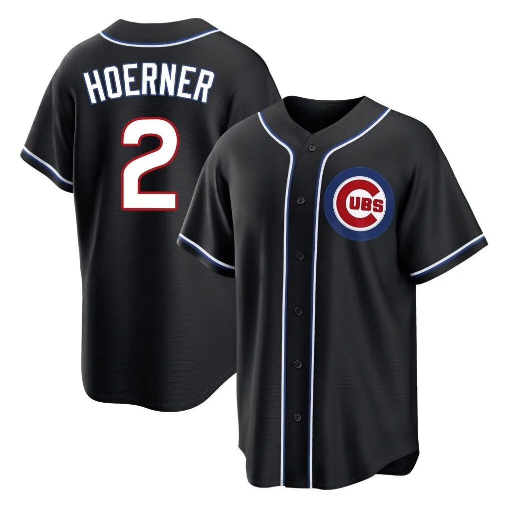 Trusc C.Cubs #2 Nico Hoerner Player Black Fashion Out Game Stitched Jerseys