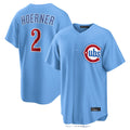Trusc C.Cubs #2 Nico Hoerner Player Light Blue Home Game Stitched Jerseys