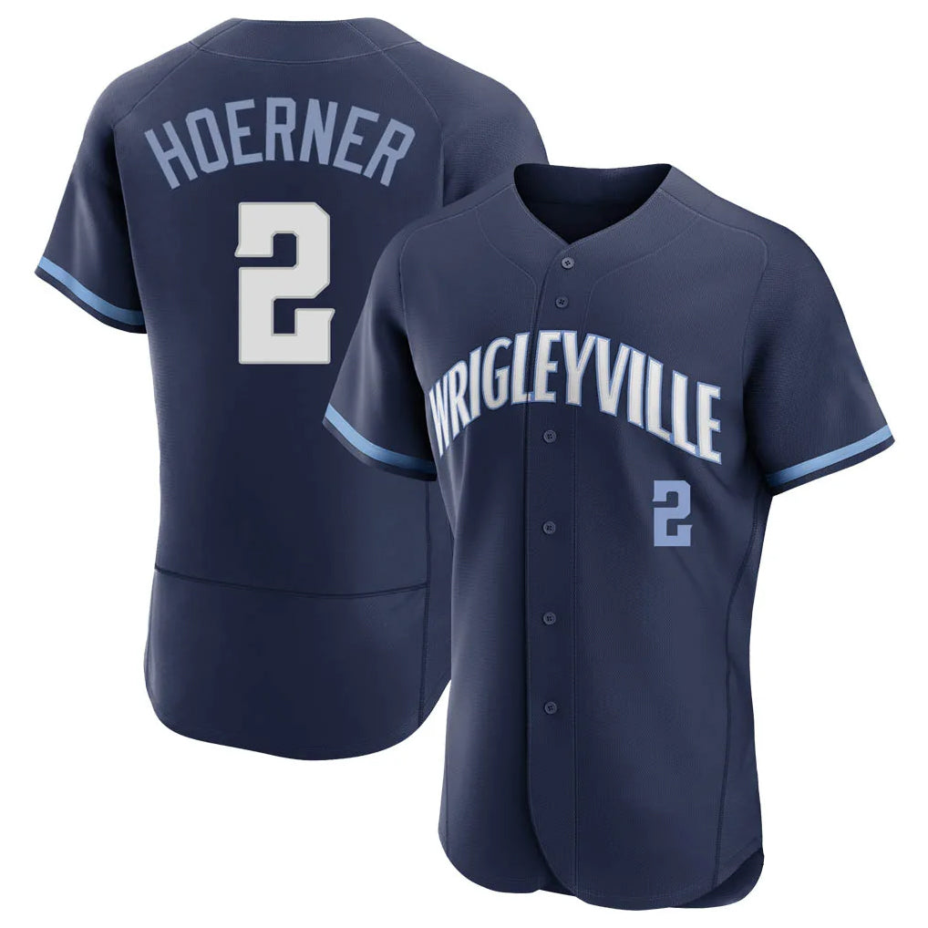 Trusc C.Cubs #2 Nico Hoerner Player Navy City Connect Limited Elite Home Stitched Jerseys