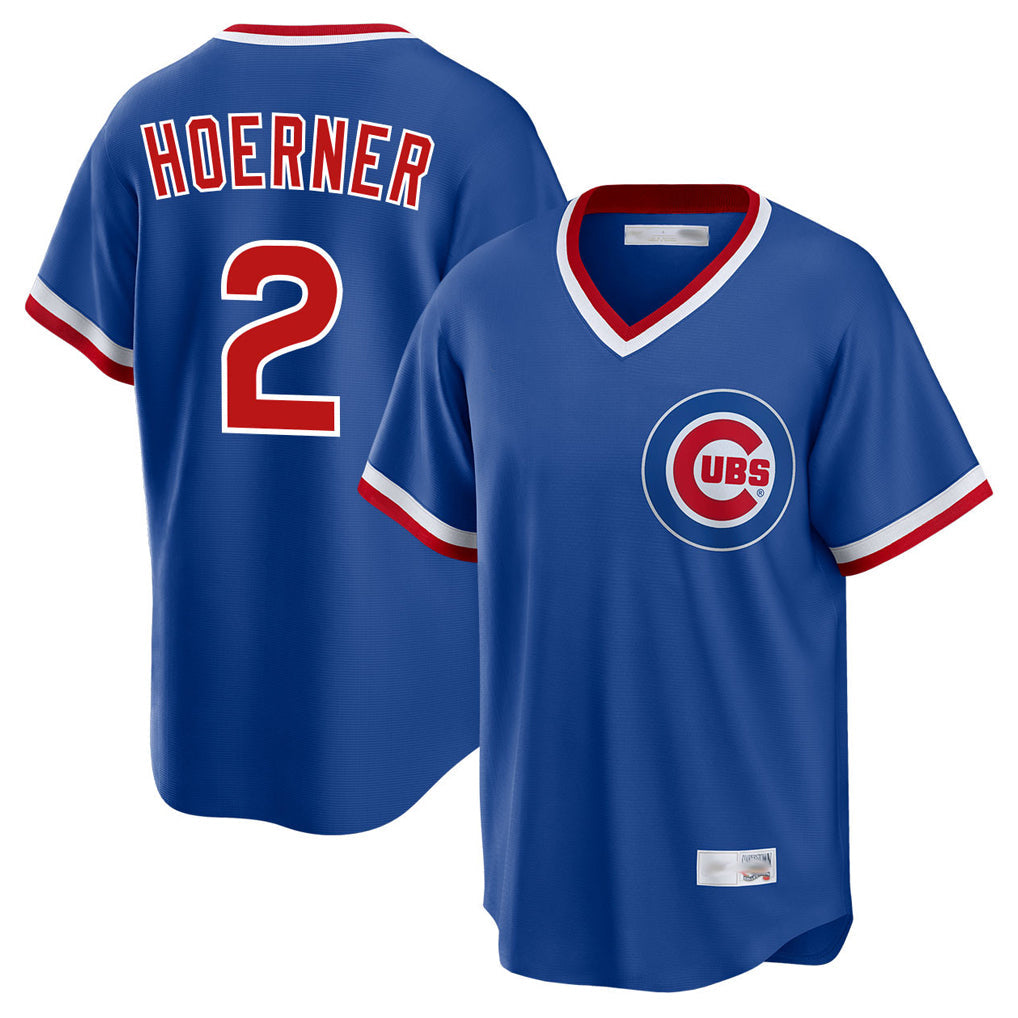 Trusc C.Cubs #2 Nico Hoerner Player Royal T-shirt Cooperstown Collection Limited Stitched Jerseys