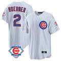 Trusc C.Cubs #2 Nico Hoerner Player White 150th Anniversary Home Game Stitched Jerseys