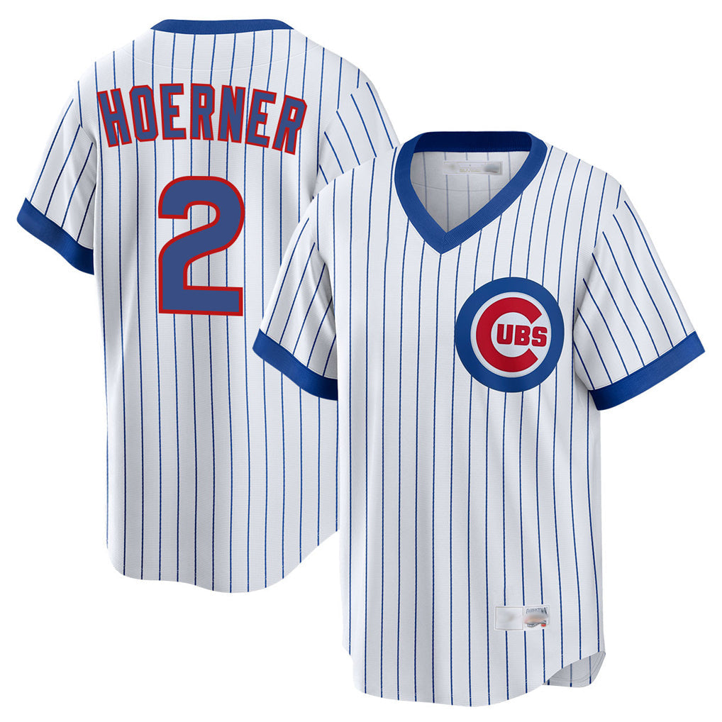 Trusc C.Cubs #2 Nico Hoerner Player White T-shirt Cooperstown Collection Limited Stitched Jerseys