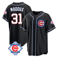 Trusc C.Cubs #31 Greg Maddux Player Black Fashion Out 150th Anniversary Game Stitched Jerseys