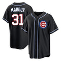 Trusc C.Cubs #31 Greg Maddux Player Black Fashion Out Game Stitched Jerseys