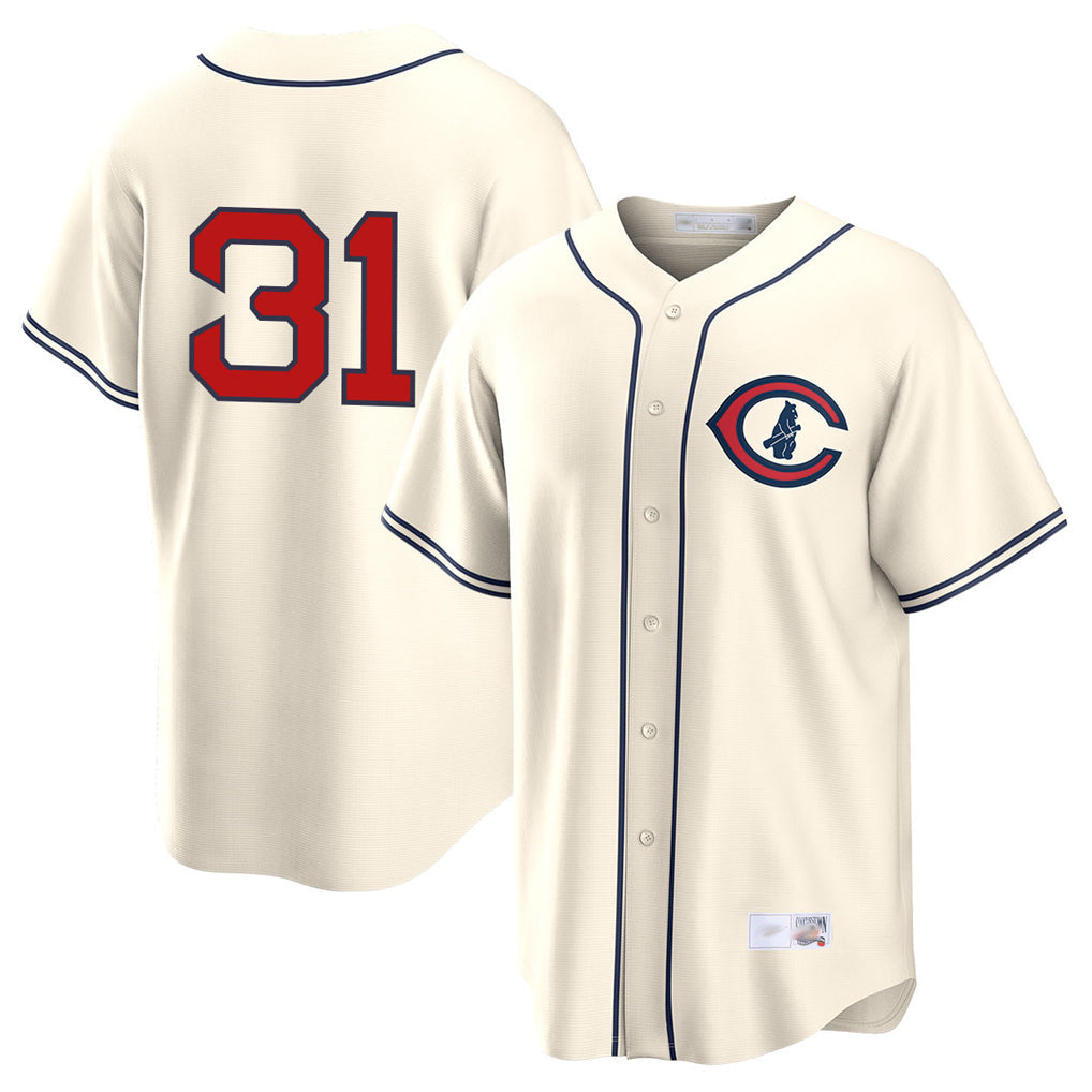 Trusc C.Cubs #31 Greg Maddux Player Cream Field of Dreams Home Game Stitched Jerseys