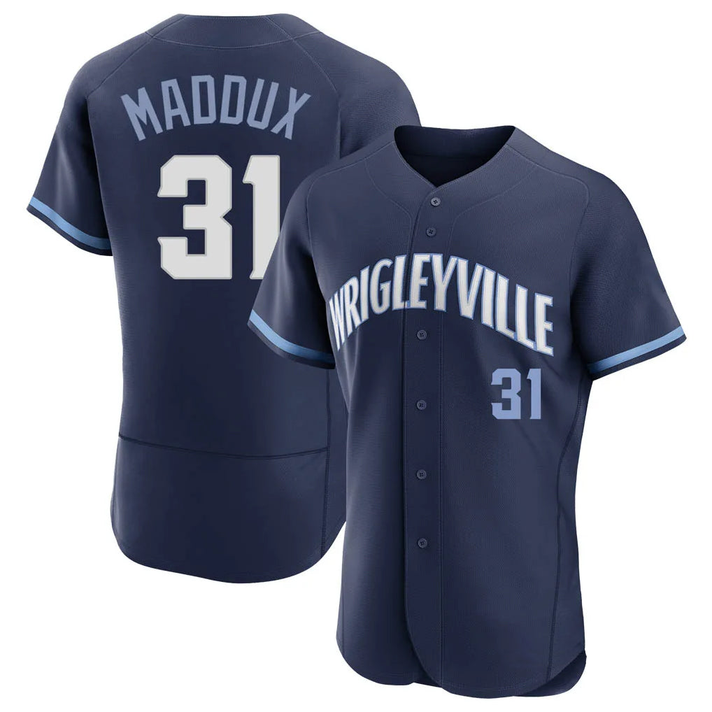 Trusc C.Cubs #31 Greg Maddux Player Navy City Connect Limited Elite Home Stitched Jerseys