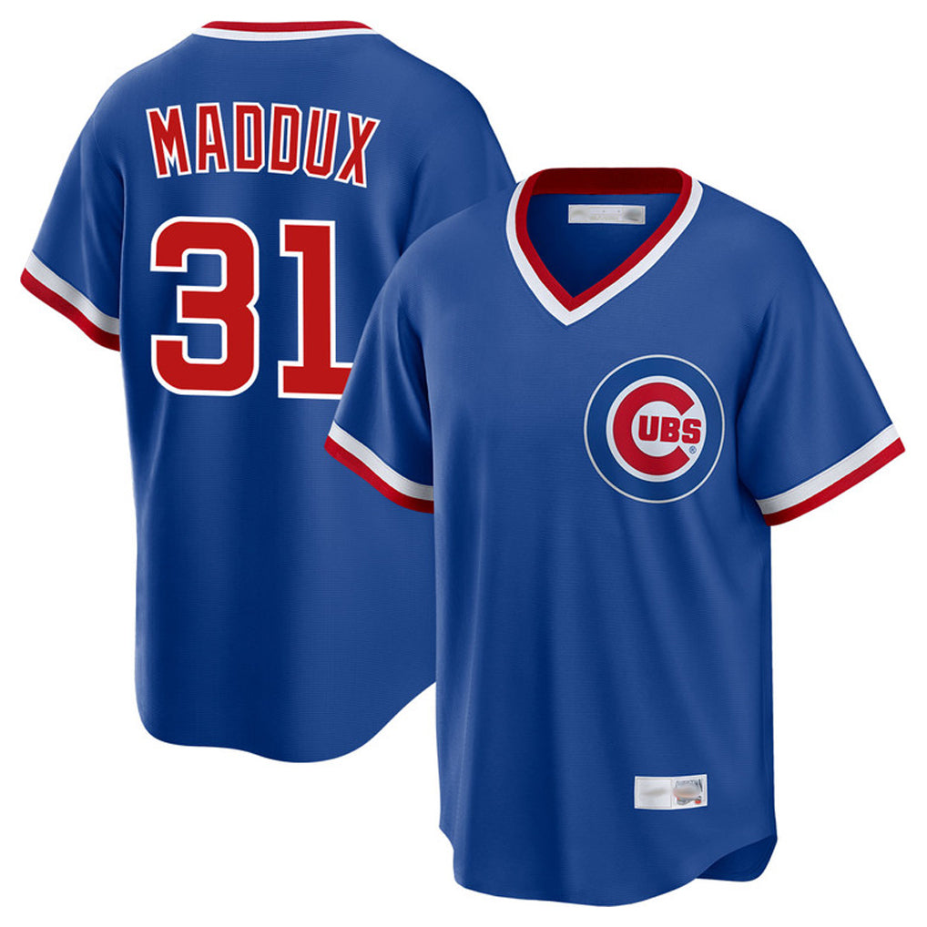 Trusc C.Cubs #31 Greg Maddux Player Royal T-shirt Cooperstown Collection Limited Stitched Jerseys