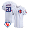 Trusc C.Cubs #31 Greg Maddux Player White 150th Anniversary Limited Elite Home Game Stitched Jerseys