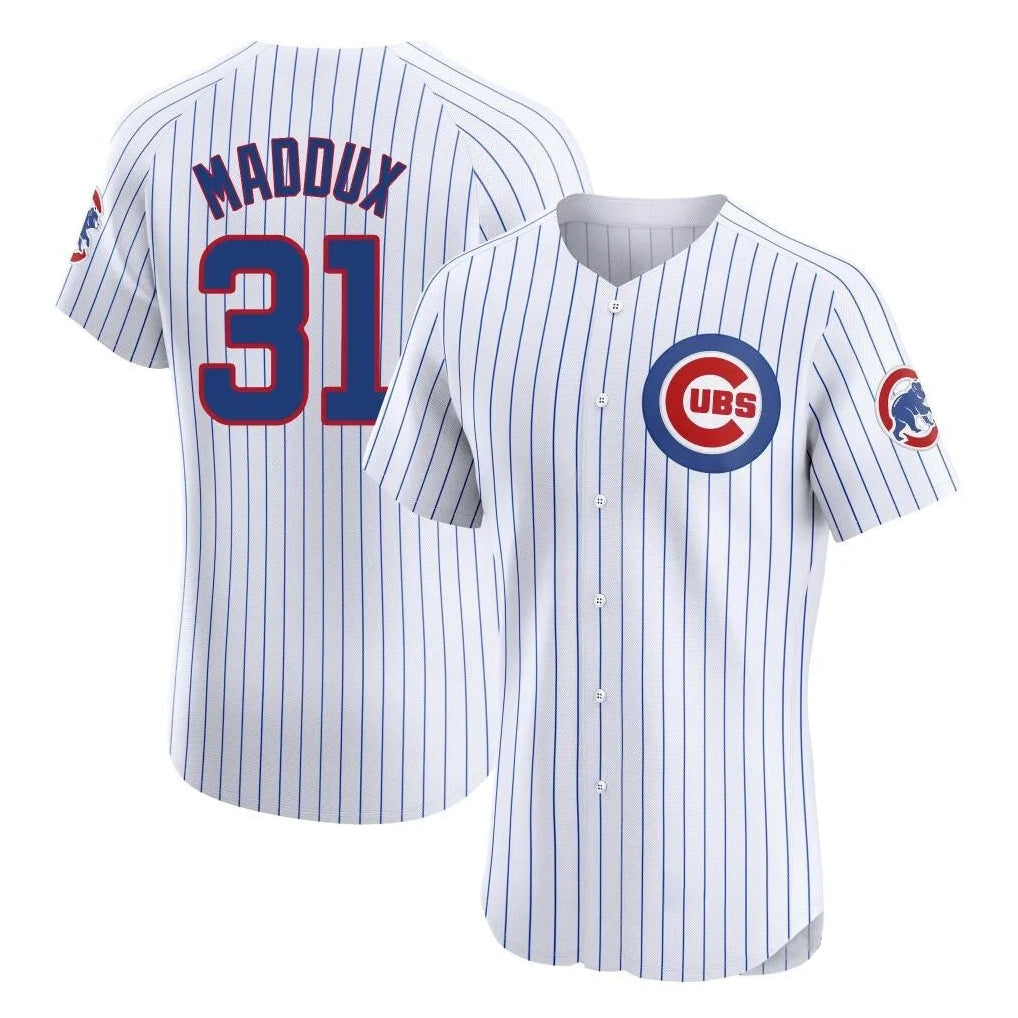 Trusc C.Cubs #31 Greg Maddux Player White Limited Elite Home Game Stitched Jerseys