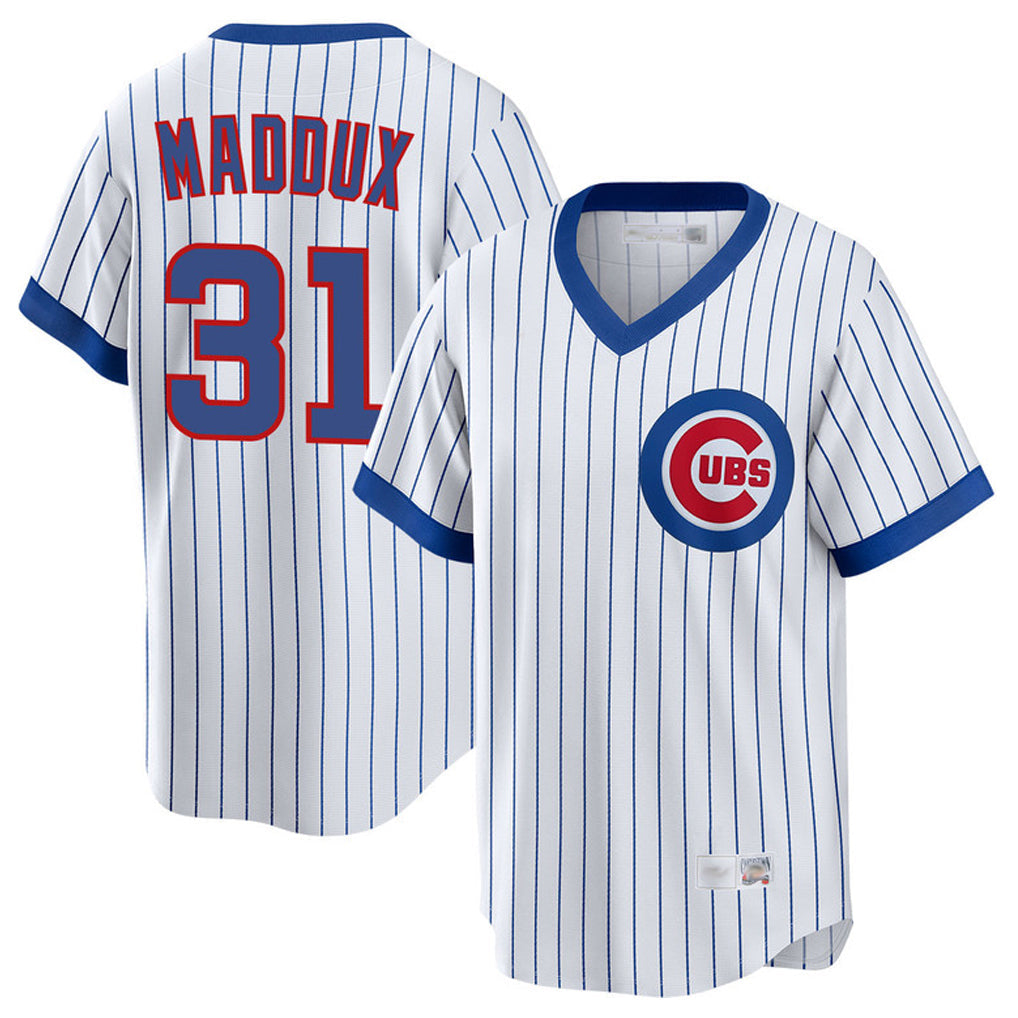 Trusc C.Cubs #31 Greg Maddux Player White T-shirt Cooperstown Collection Limited Stitched Jerseys