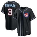Trusc C.Cubs #3 Alex Bregman Black Fashion Out Game Stitched Jerseys
