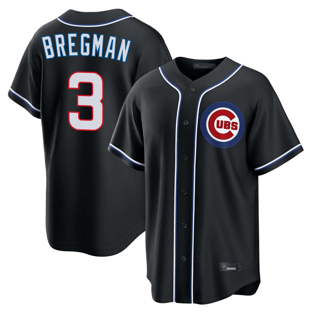 Trusc C.Cubs #3 Alex Bregman Black Fashion Out Game Stitched Jerseys