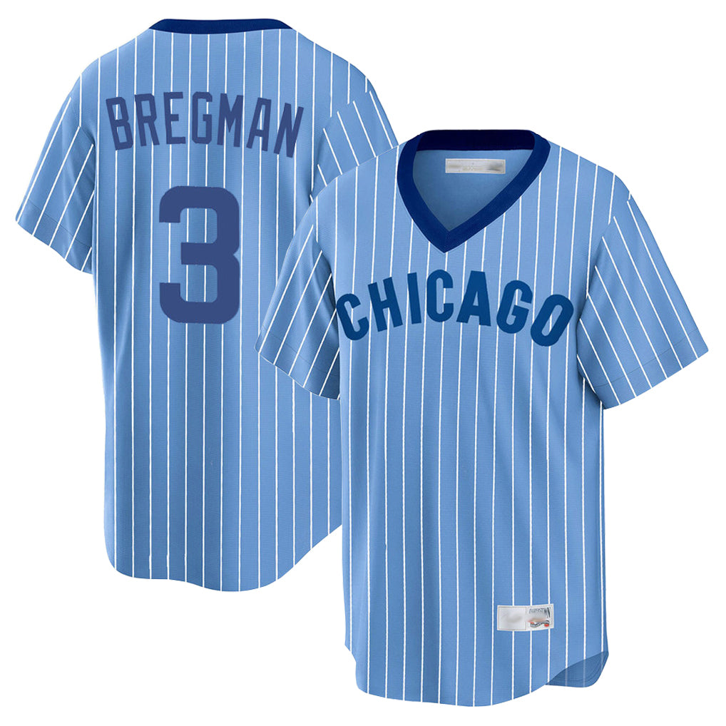 Trusc C.Cubs #3 Alex Bregman Blue T-shirt Cooperstown Collection Limited Stitched Jerseys