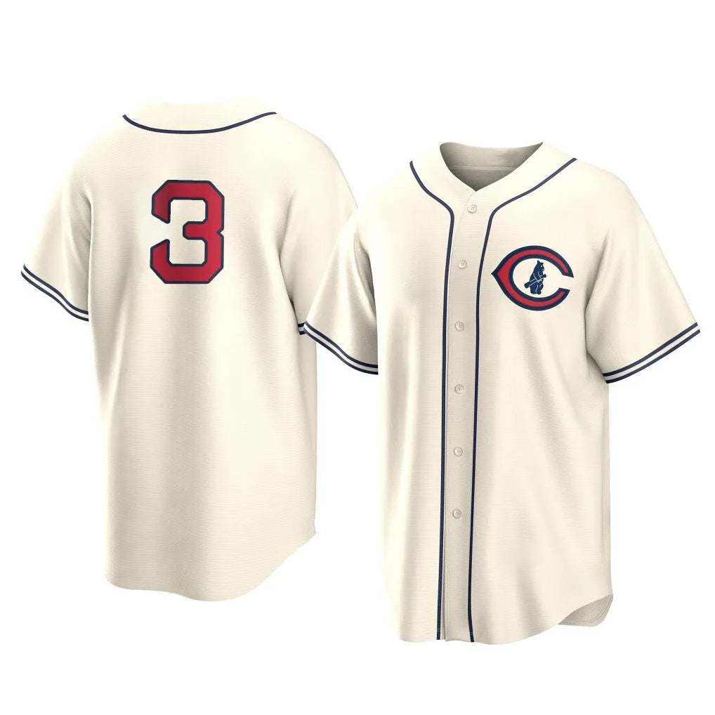 Trusc C.Cubs #3 Alex Bregman Cream Field of Dreams Home Game Stitched Jerseys