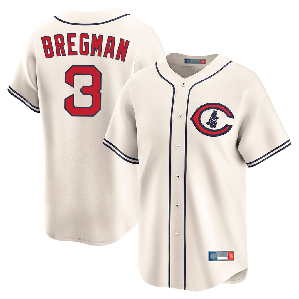 Trusc C.Cubs #3 Alex Bregman Cream Field of Dreams Limited Home Game Stitched Jerseys