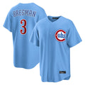 Trusc C.Cubs #3 Alex Bregman Light Blue Home Game Stitched Jerseys