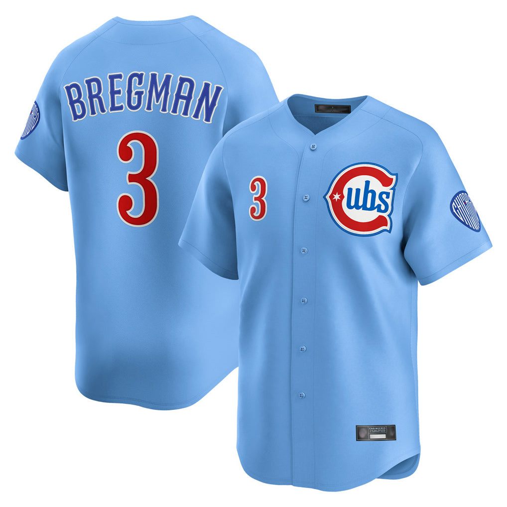 Trusc C.Cubs #3 Alex Bregman Light Blue Limited Home Stitched Jerseys