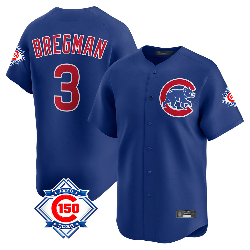 Trusc C.Cubs #3 Alex Bregman Royal 150th Anniversary Limited Home Stitched Jerseys