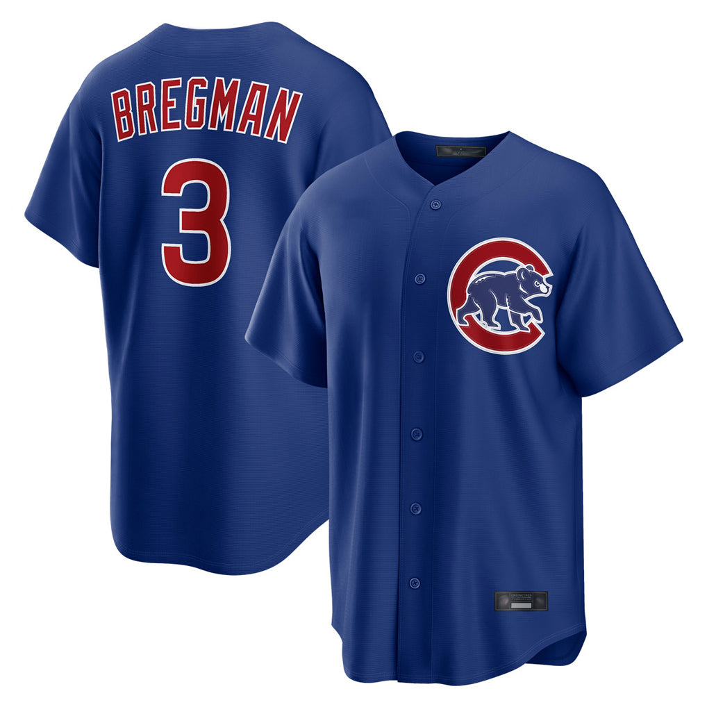 Trusc C.Cubs #3 Alex Bregman Royal Home Game Stitched Jerseys