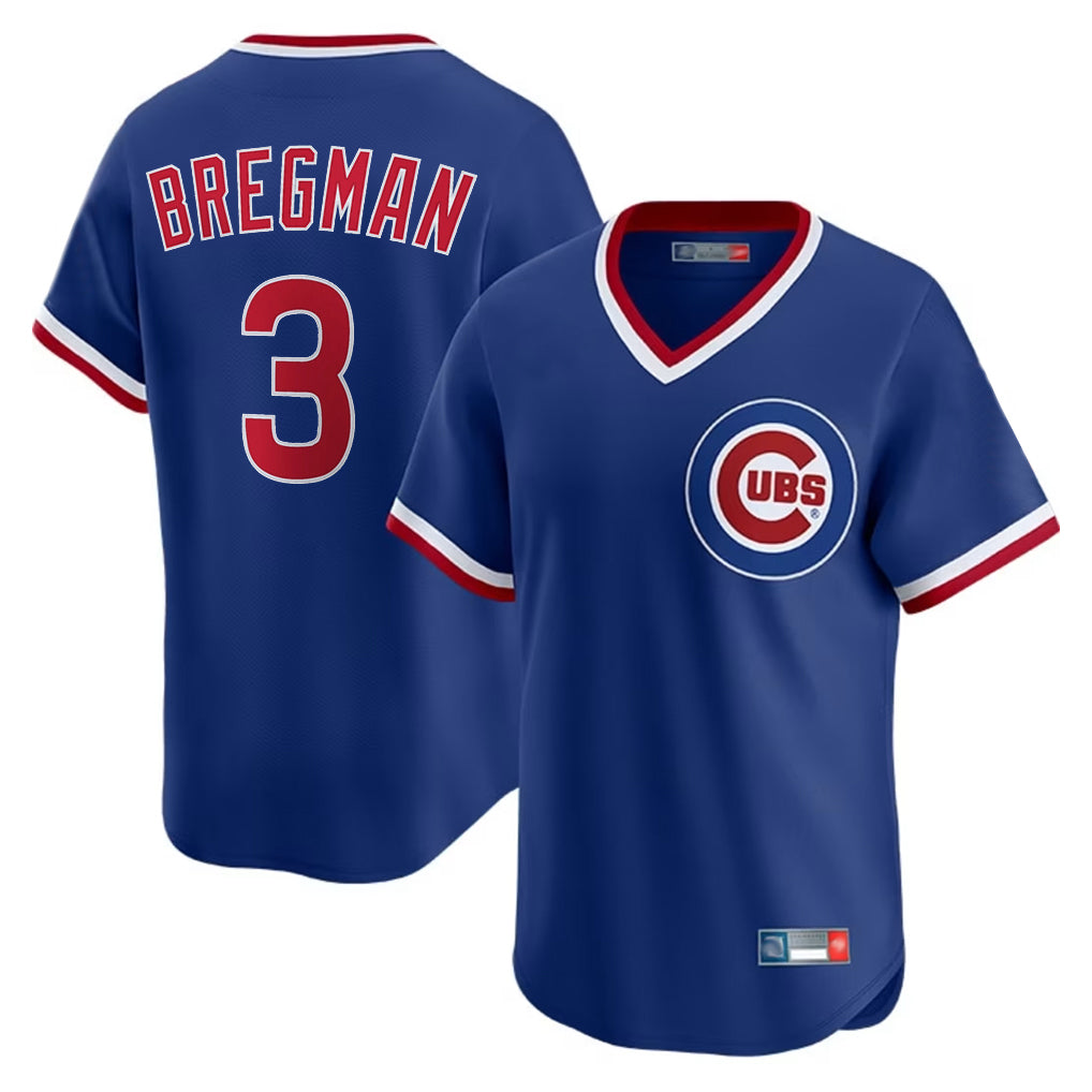 Trusc C.Cubs #3 Alex Bregman Royal T-shirt Cooperstown Collection Limited Stitched Jerseys