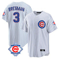 Trusc C.Cubs #3 Alex Bregman White 150th Anniversary Home Game Stitched Jerseys