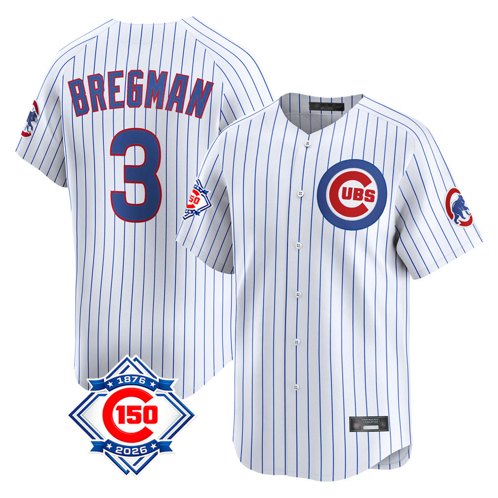 Trusc C.Cubs #3 Alex Bregman White Game Home Stitched Jerseys