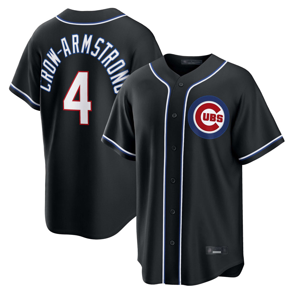 Trusc C.Cubs #4 Pete Crow-Armstrong Player Black Fashion Out Game Stitched Jerseys