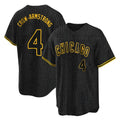 Trusc C.Cubs #4 Pete Crow-Armstrong Player Black Snake Skin City Game Stitched Jerseys