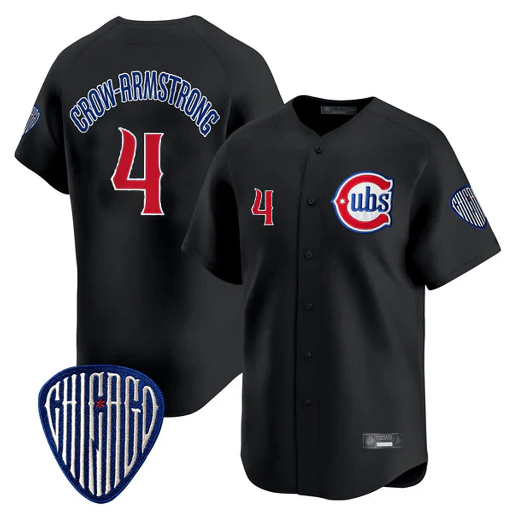 Trusc C.Cubs #4 Pete Crow-Armstrong Player Black Vapor Premier Limited Home Stitched Jerseys