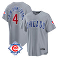 Trusc C.Cubs #4 Pete Crow-Armstrong Player Gray 150th Anniversary Home Game Stitched Jerseys