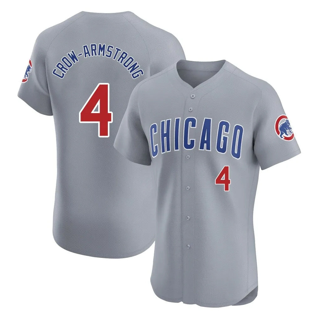 Trusc C.Cubs #4 Pete Crow-Armstrong Player Gray Road Limited Elite Home Stitched Jerseys