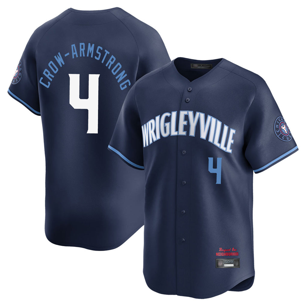 Trusc C.Cubs #4 Pete Crow-Armstrong Player Navy City Connect Limited Home Stitched Jerseys