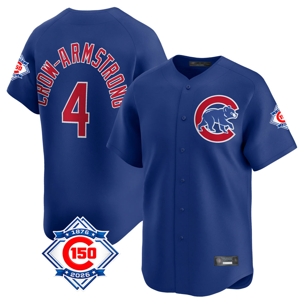 Trusc C.Cubs #4 Pete Crow-Armstrong Player Royal 150th Anniversary Limited Home Stitched Jerseys