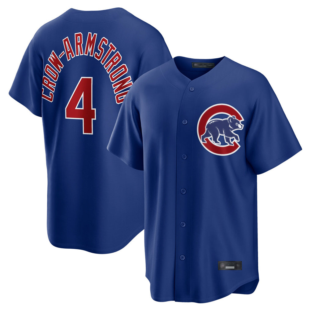 Trusc C.Cubs #4 Pete Crow-Armstrong Player Royal Home Game Stitched Jerseys