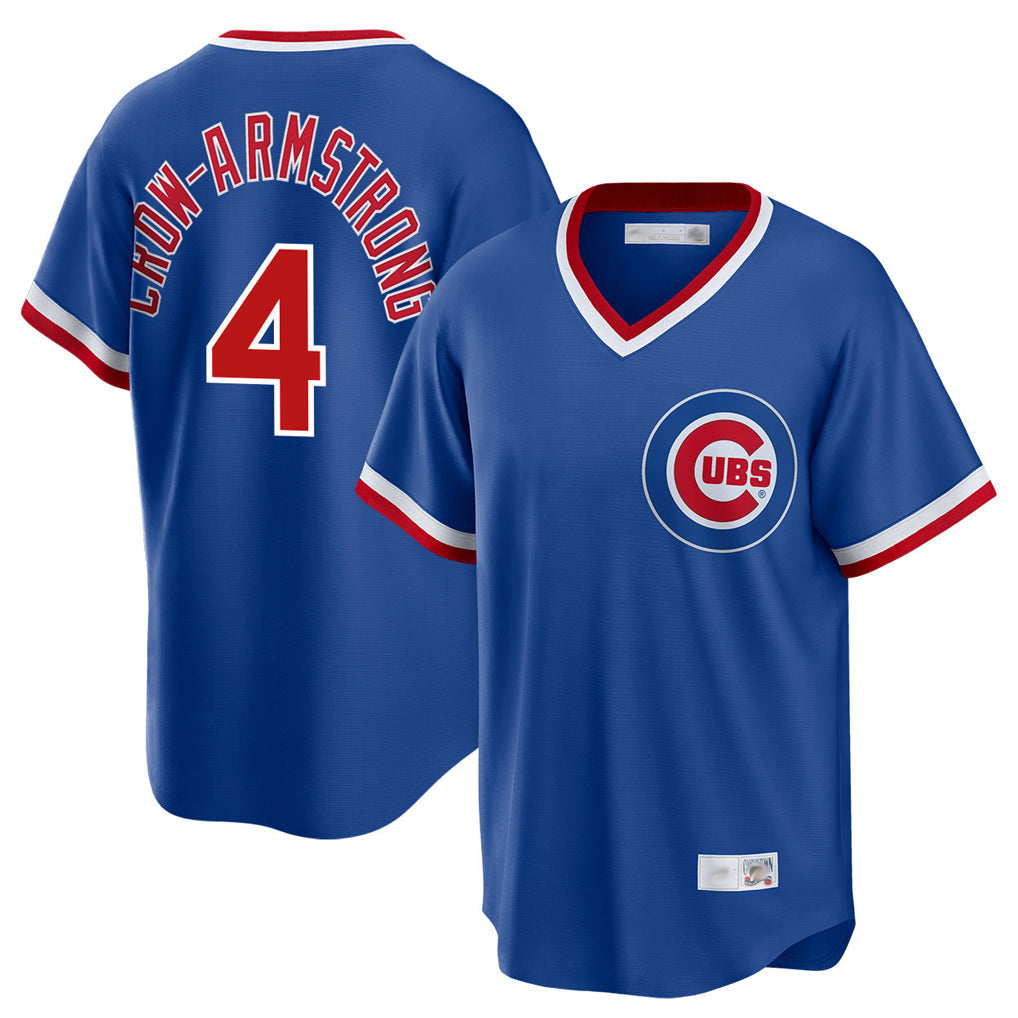 Trusc C.Cubs #4 Pete Crow-Armstrong Player Royal T-shirt Cooperstown Collection Limited Stitched Jerseys