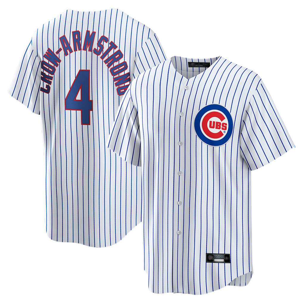 Trusc C.Cubs #4 Pete Crow-Armstrong Player White Game Home Stitched Jerseys