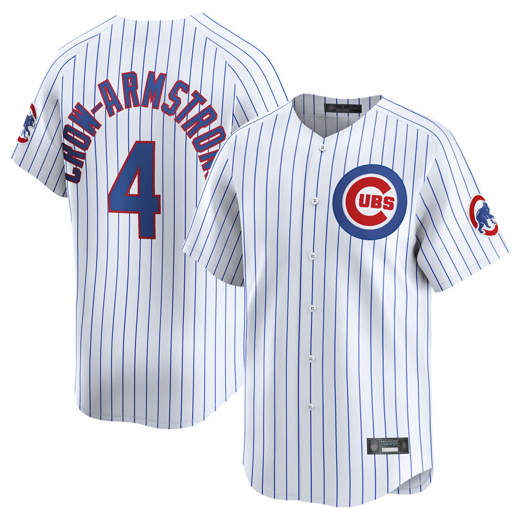 Trusc C.Cubs #4 Pete Crow-Armstrong Player White Limited Home Game Stitched Jerseys