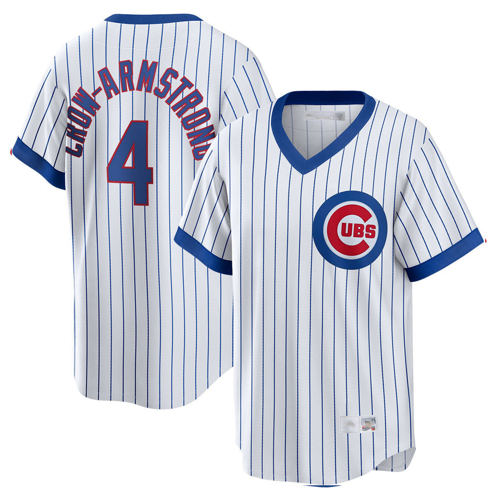 Trusc C.Cubs #4 Pete Crow-Armstrong Player White T-shirt Cooperstown Collection Limited Stitched Jerseys