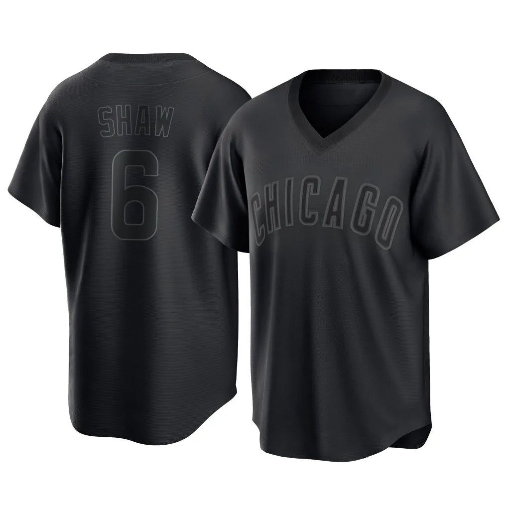 Trusc C.Cubs #6 Matt Shaw Player Black T-shirt Home Game Stitched Jerseys