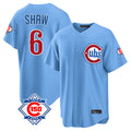 Trusc C.Cubs #6 Matt Shaw Player Light Blue 150th Anniversary Home Game Stitched Jerseys