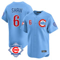 Trusc C.Cubs #6 Matt Shaw Player Light Blue 150th Anniversary Limited Home Stitched Jerseys