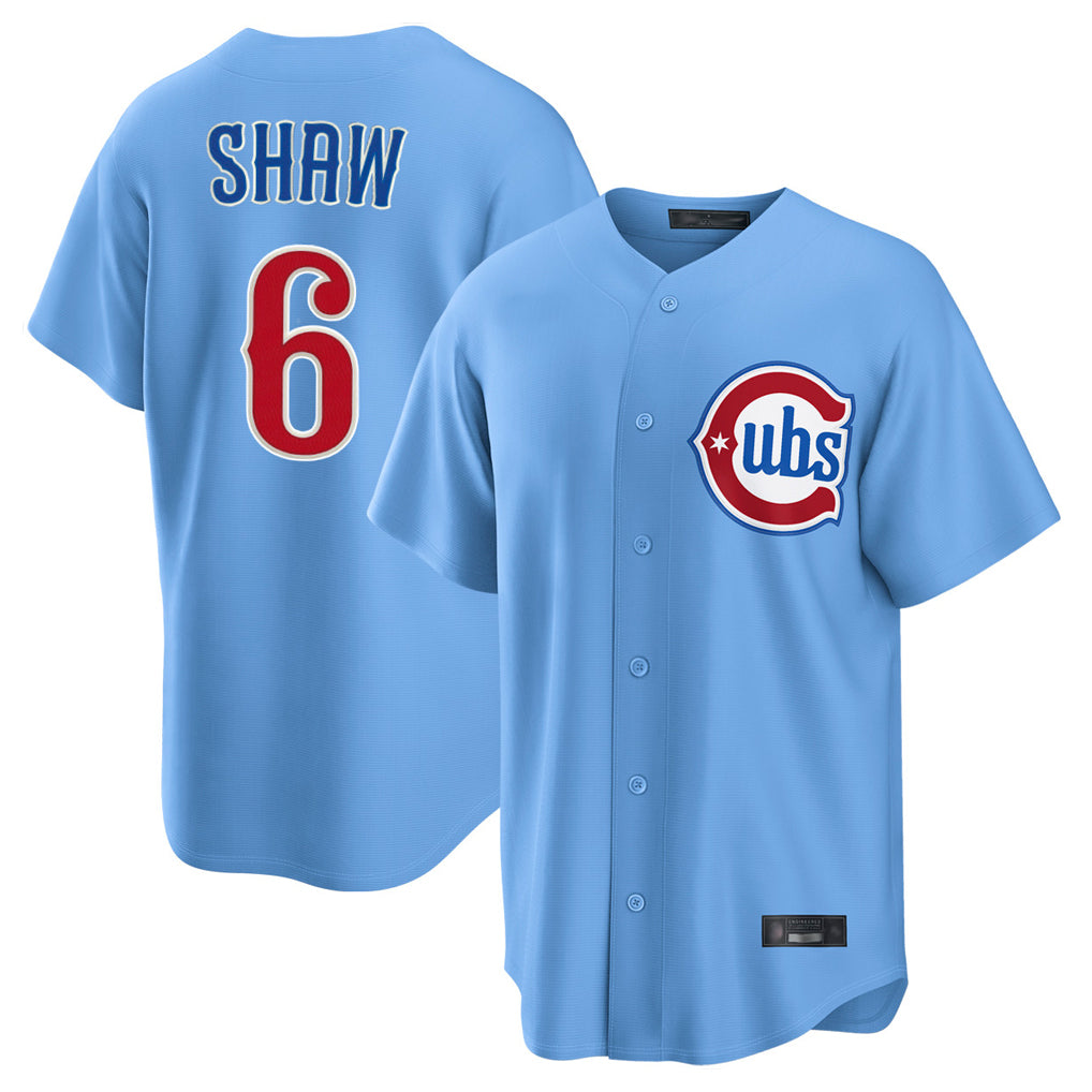 Trusc C.Cubs #6 Matt Shaw Player Light Blue Home Game Stitched Jerseys