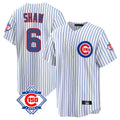 Trusc C.Cubs #6 Matt Shaw Player White 150th Anniversary Home Game Stitched Jerseys