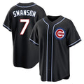 Trusc C.Cubs #7 Dansby Swanson Player Black Fashion Out Game Stitched Jerseys