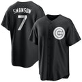 Trusc C.Cubs #7 Dansby Swanson Player Black Game Stitched Jerseys