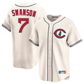 Trusc C.Cubs #7 Dansby Swanson Player Cream Field of Dreams Limited Home Game Stitched Jerseys